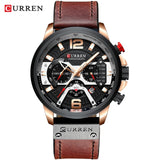 Military Leather Chronograph Wristwatch - Anniman Home Shop