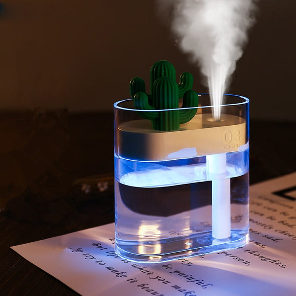 Air Humidifier Clear Cactus Color Light USB Essential Oil Diffuser - Anniman Home Shop