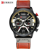 Military Leather Chronograph Wristwatch - Anniman Home Shop