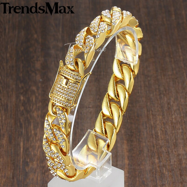 Miami Gold Curb Cuban Bracelet - Anniman Home Shop