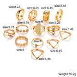 13 Piece Medallion Ring Set With Austrian Crystals 18K Gold Plated Ring ITALY Design - Anniman Home Shop