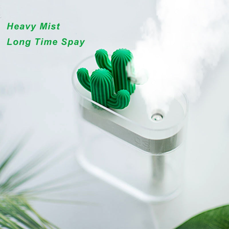 Air Humidifier Clear Cactus Color Light USB Essential Oil Diffuser - Anniman Home Shop