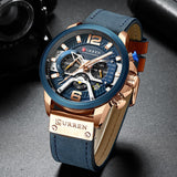 Military Leather Chronograph Wristwatch - Anniman Home Shop