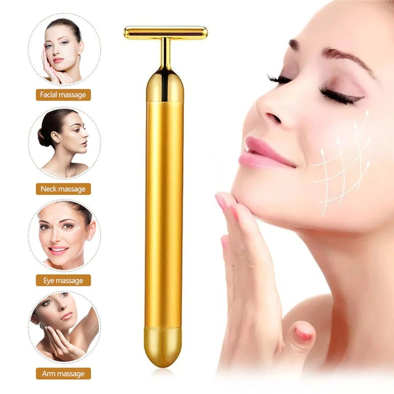 Energy 24K Gold T Beauty Bar Facial Roller Massager - Anniman Home Shop