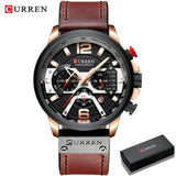 Military Leather Chronograph Wristwatch - Anniman Home Shop